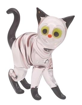 Katze stehend (transp./schwarz/gestreift)